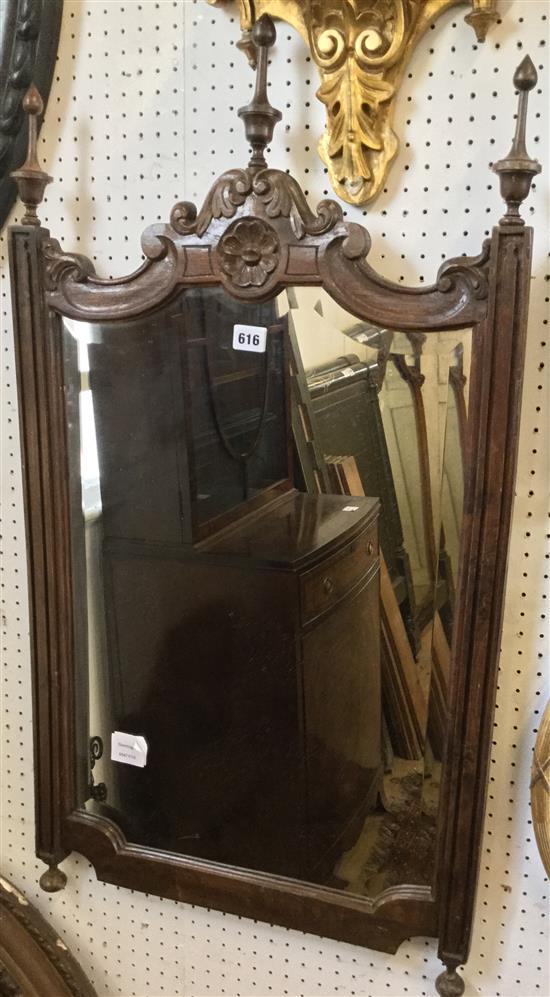 Portuguese walnut shaped framed wall mirror